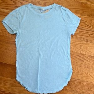 Free People Blue Eyelet Tee